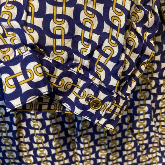 Grand and greene chain link rayon oversized blouse sz S - Picture 5 of 7